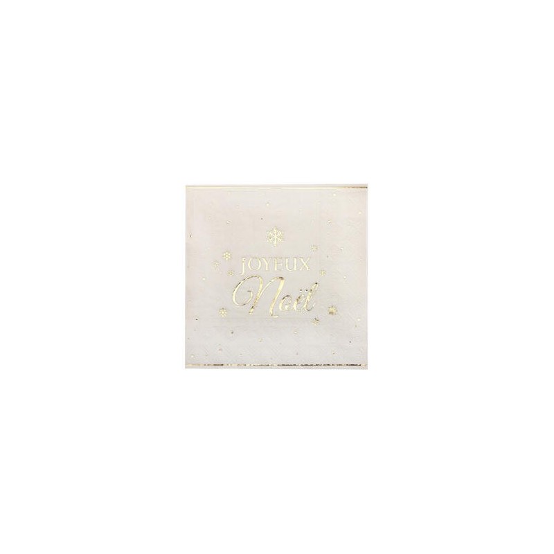 10 Serviettes Flocon d'or ivoire, 33x33cm 3plis 10 Serviettes Flocon d'or ivoire, 33x33cm 3plis