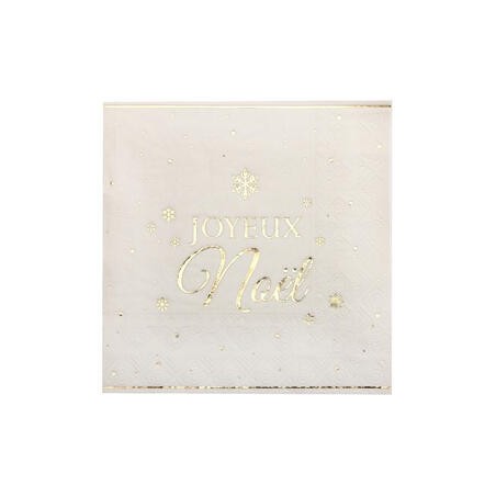 10 Serviettes Flocon d'or ivoire, 33x33cm 3plis