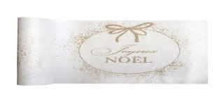 Chemin de table Ornement Etincelant ivoire, 28cmx2.5m