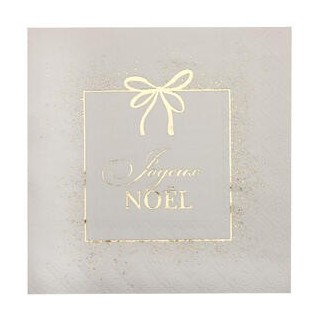 10 Serviettes Ornement Etincelant, 33x33cm Ivoire