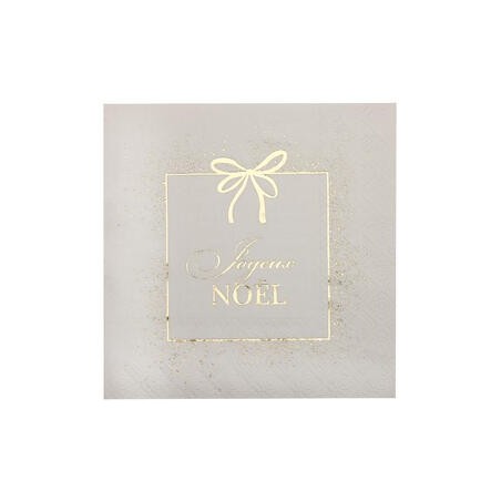 10 Serviettes Ornement Etincelant, 33x33cm Ivoire