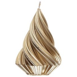 Elegante candela dorata in abete
