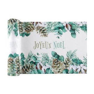 Runner da tavolo in cotone verde, 28 cm x 3 m