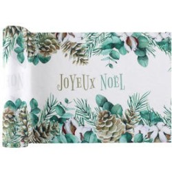 Runner da tavolo in cotone verde, 28 cm x 3 m