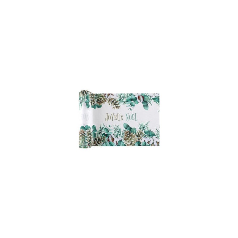 Runner da tavolo in cotone verde, 28 cm x 3 m Runner da tavolo in cotone verde, 28 cm x 3 m