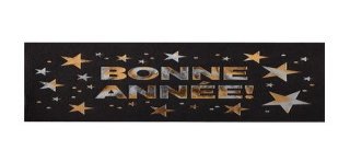 10 Serviettes Bonne Année, 40cmx33cm Noir/or