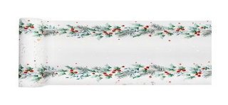 Runner da tavolo con agrifoglio stellato, 28 cm x 3 m