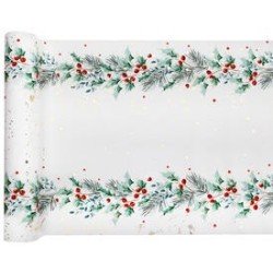 Runner da tavolo con agrifoglio stellato, 28 cm x 3 m