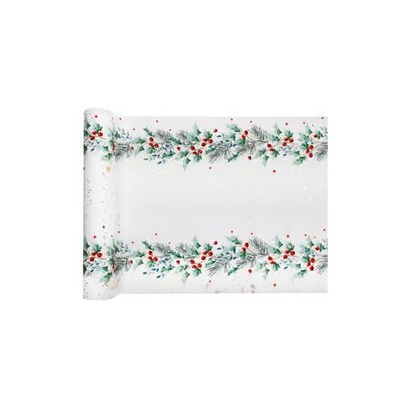 Chemin de table Houx étoilé, 28cmx3m