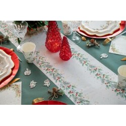 Chemin de table Houx étoilé, 28cmx3m