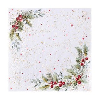 10 tovaglioli di agrifoglio stellato, 33x33 cm