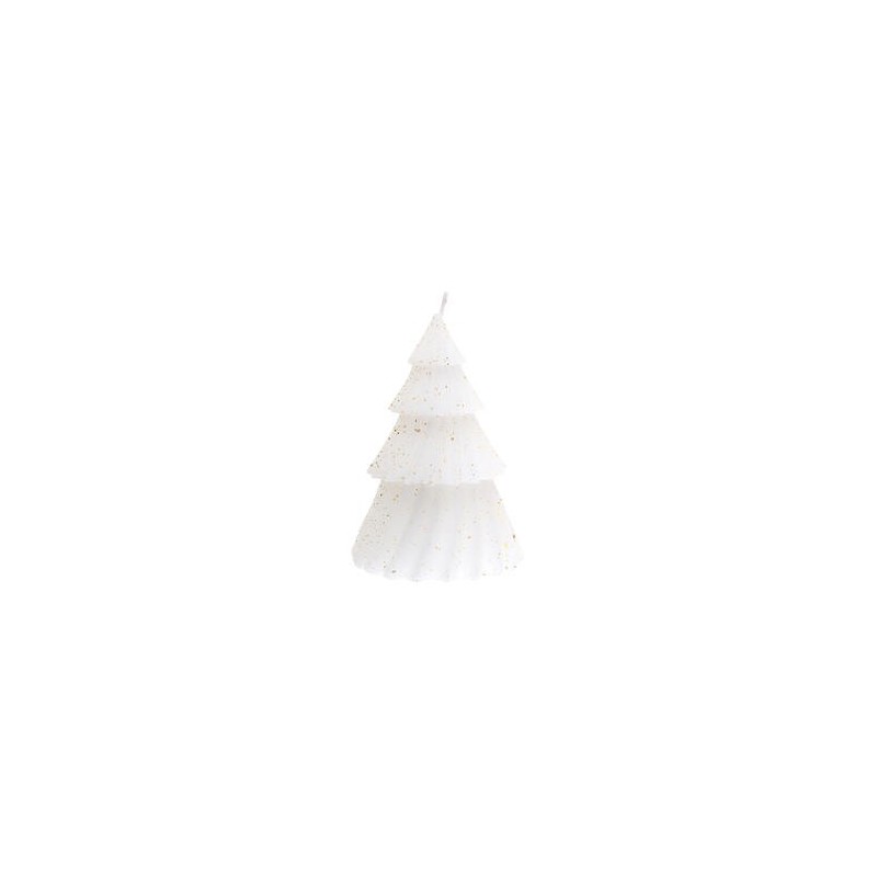 Bougie Sapin chic blanc/or Bougie Sapin chic blanc/or