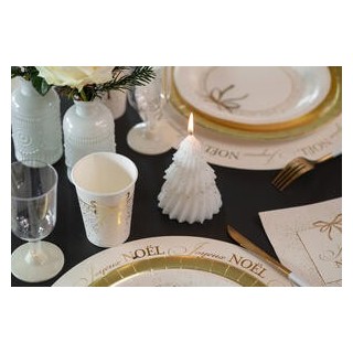 Bougie Sapin chic blanc/or