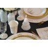 Candela elegante in abete bianco/oro