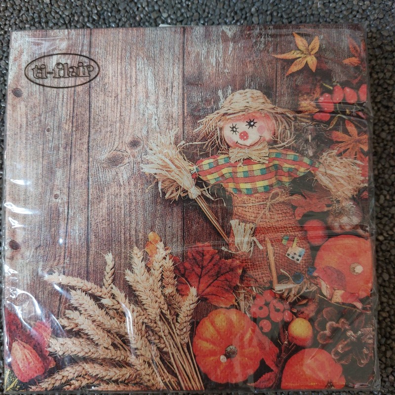 20 serviettes, 33x33, épouvantail 20 serviettes, 33x33, épouvantail