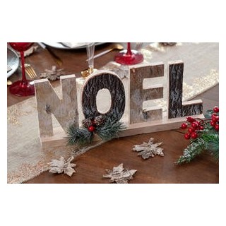 Lettres Noël écorce nature 29,5x5x17cm