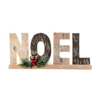 Lettres Noël écorce nature 29,5x5x17cm