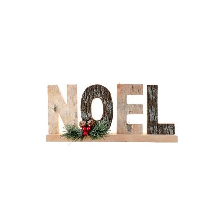Lettere di Natale in corteccia naturale 29,5x5x17cm