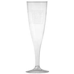 10 Flûtes à champagne avec pied, naturesse étalonné 1dl