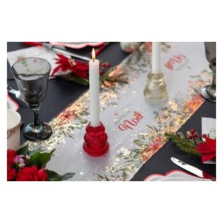 Petit bougeoir sapin rouge