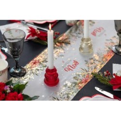 Petit bougeoir sapin rouge
