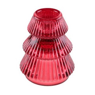 Petit bougeoir sapin rouge