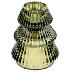 Piccolo portacandele a forma di abete verde