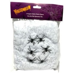 Toile d'araignée blanche incl. 6 araignées  100g