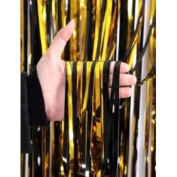 Tenda con frange metalliche, bicolore Nero/oro