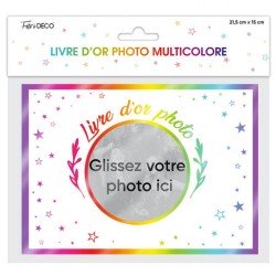 Libro degli ospiti con foto multicolore 21,5x15 cm