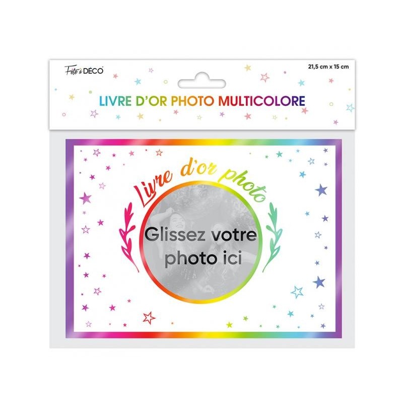 Mehrfarbiges Foto-Gästebuch 21,5x15 cm