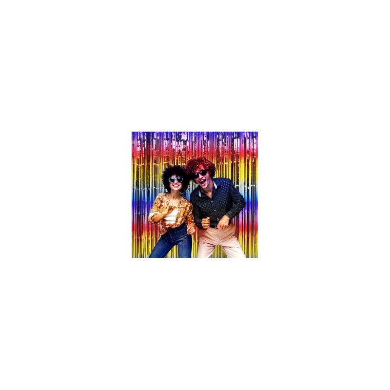 Rideau foil Multicolore Disco 2mX1m