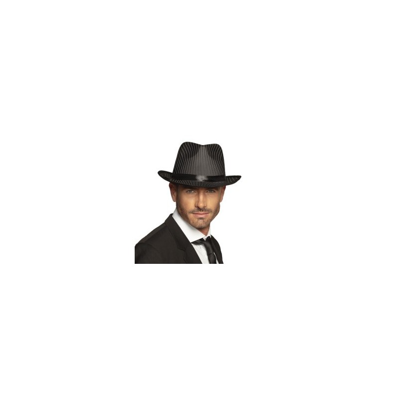 Chapeau Tony - Noir rayé blanc 