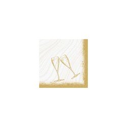 60 Serviettes Bio Dunisoft 40 x 40 cm Sparkly cheers white