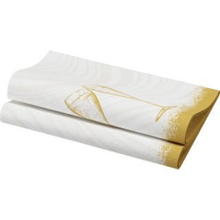 60 tovaglioli Dunisoft biologici 40 x 40 cm Sparkly cheers bianco