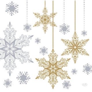 12 Serviettes Dunisoft 40 x 40 cm Snowstars White
