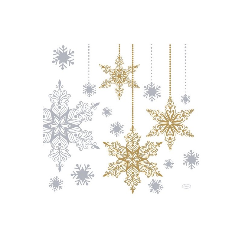 12 Serviettes Dunisoft 40 x 40 cm Snowstars White 12 Serviettes Dunisoft 40 x 40 cm Snowstars White