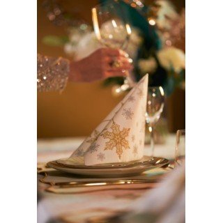 12 Serviettes Dunisoft 40 x 40 cm Snowstars White