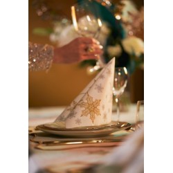 12 Serviettes Dunisoft 40 x 40 cm Snowstars White