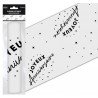 Chemin de table " Joyeux anniversaire" noir 28 cm x 5 mètres, organza 