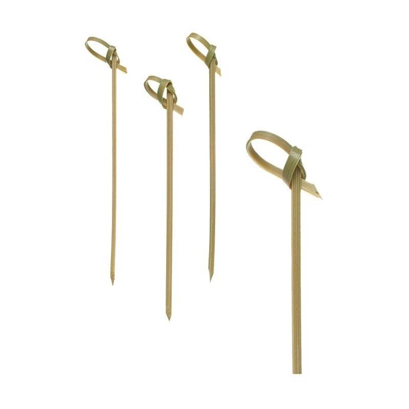 250 piques apéritifs noeud pure en bambou, longeur 6 cm
