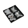 Lot de 8 papillons à clipser, 8 cm Gris Plumes