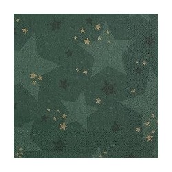 20 serviettes 33x33cm étoile vert 