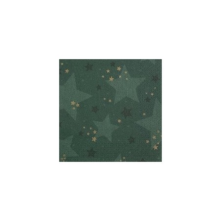 20 serviettes 33x33cm étoile vert 