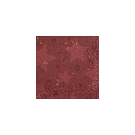20 serviettes 33x33cm étoile rouge