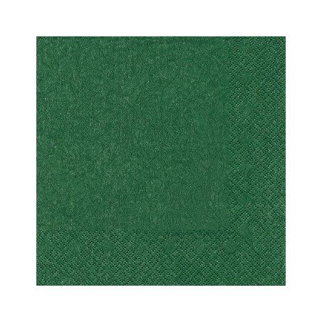 20 Serviettes 40x40cm Modern Vert Foncé