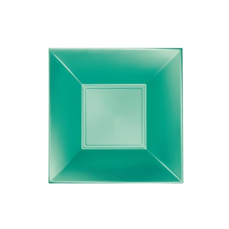 25 assiettes creuses,18x18 cm, vert foncé