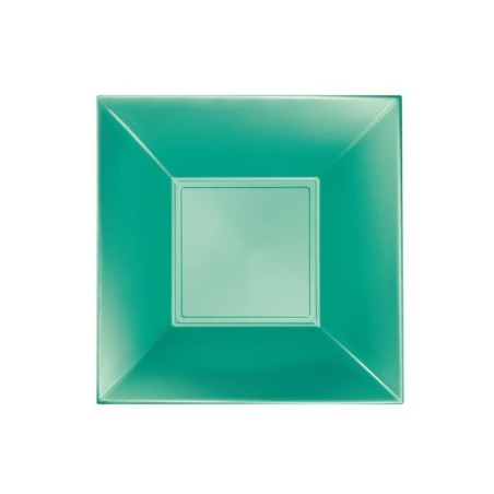 25 assiettes creuses,18x18 cm, vert foncé