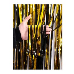 Tenda con frange metalliche, bicolore Nero/oro
