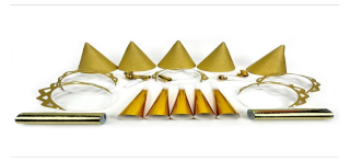 Pochette cotillons pour 10 personnes glitters/or